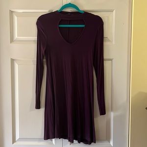 Express purple body con keyhole dress. Size small.